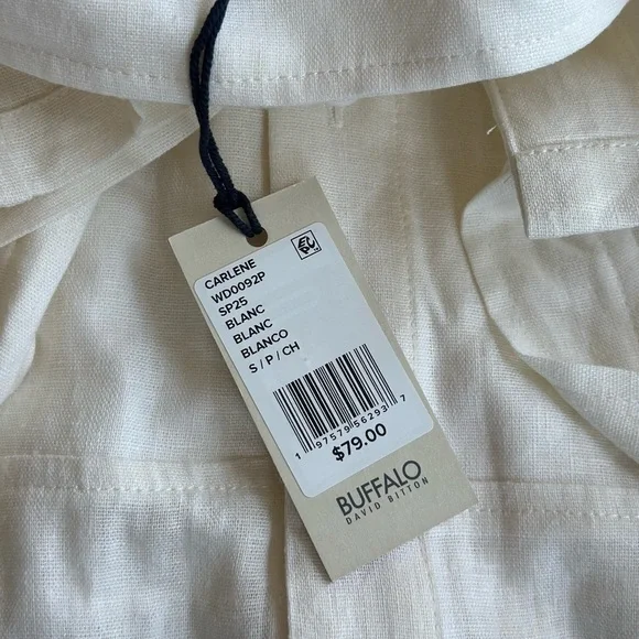 NWT Buffalo David Bitton Carlene Women's Button-Down Midi Dress with Waist Tie - Picture 3 of 8